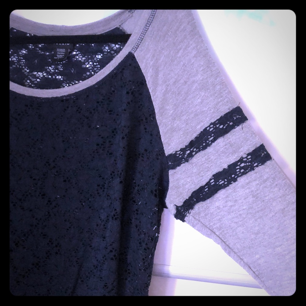 Torrid Lace Baseball Tee Top